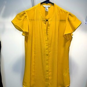 H&M Short Sleeve Shirt Goldish Yellow Size 6